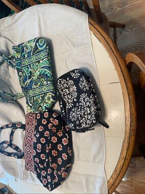 Vera Bradley Black & White Floral Quilted Cosmetic Pouch